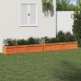 Jardineras de exterior 2 uds madera maciza de pino marrón cera