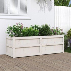 Jardinera madera maciza de pino blanco 150x50x50 cm en Maceteros y jardineras | Comprar online en Foro24