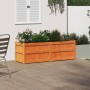 Jardinera exterior madera maciza pino marrón cera 150x50x50 cm en Maceteros y jardineras | Comprar online en Foro24