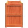 Jardinera exterior madera maciza pino marrón cera 150x50x70 cm