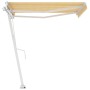 Toldo de pie automático amarillo y blanco 300x250 cm