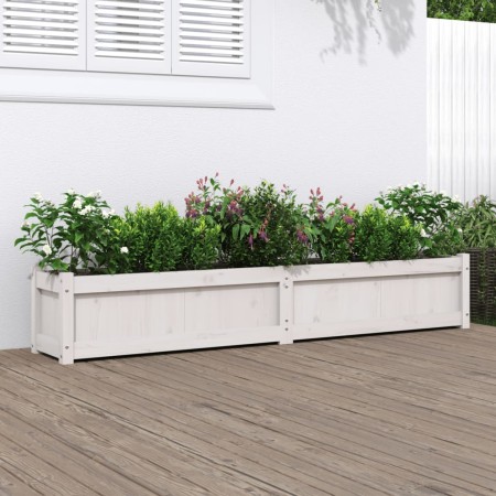 Jardinera de madera maciza de pino blanca 180x31x31 cm en Maceteros y jardineras | Comprar online en Foro24