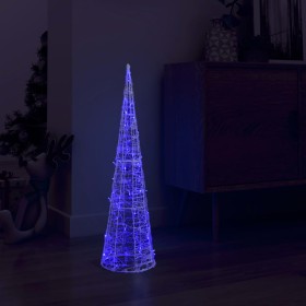 Cono de luz LED de pirámide decorativo acrílico azul 90 cm