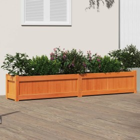 Jardinera exterior madera maciza pino marrón cera 180x31x31 cm Jardinera exterior madera maciza pino marrón cera 180x31x31 cm