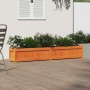Jardinera exterior madera maciza pino marrón cera 180x31x31 cm