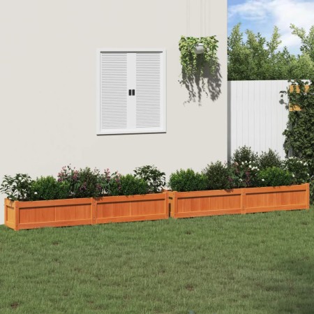 Jardineras de exterior 2 uds madera maciza de pino marrón cera en Maceteros y jardineras | Comprar online en Foro24