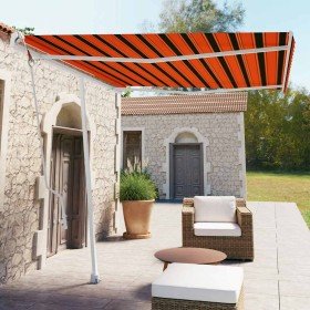 Toldo de pie automático naranja y marrón 300x250 cm Toldo de pie automático naranja y marrón 300x250 cm