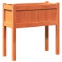 Jardinera con patas madera maciza pino marrón cera 70x31x70 cm