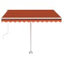 Toldo de pie automático naranja y marrón 300x250 cm