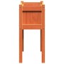 Jardinera con patas madera maciza pino marrón cera 70x31x70 cm
