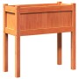 Jardinera con patas madera maciza pino marrón cera 70x31x70 cm