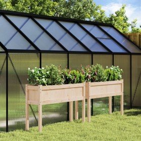 Jardineras de exterior con patas 2 uds madera maciza de pino Jardineras de exterior con patas 2 uds madera maciza de pino