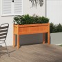 Jardinera con patas madera maciza pino marrón cera 110x31x70 cm en Maceteros y jardineras | Comprar online en Foro24