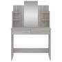 Tocador con espejo color gris Sonoma 96x39x142 cm