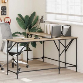 Escritorio madera de ingeniería roble Sonoma 149x149x75 cm