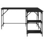 Escritorio madera de ingeniería negro 139x139x75 cm en Escritorios | Comprar online en Foro24
