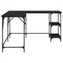 Escritorio madera de ingeniería negro 139x139x75 cm en Escritorios | Comprar online en Foro24