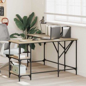 Escritorio madera de ingeniería roble Sonoma 139x139x75 cm