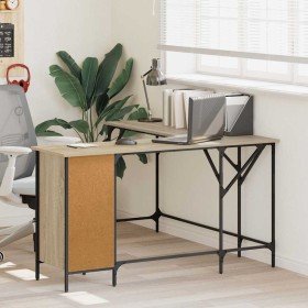 Escritorio madera de ingeniería roble Sonoma 141x141x75 cm en Escritorios | Comprar online en Foro24