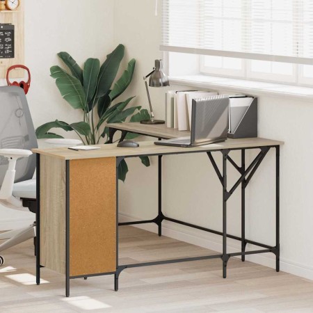 Escritorio madera de ingeniería roble Sonoma 141x141x75 cm