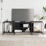 Mueble de TV de madera de ingeniería negro 153x37x50 cm
