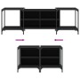 Mueble de TV de madera de ingeniería negro 153x37x50 cm