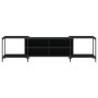 Mueble de TV madera de ingeniería negro 203x37x50 cm
