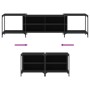 Mueble de TV madera de ingeniería negro 203x37x50 cm