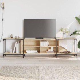 Mueble de TV madera de ingeniería roble Sonoma 203x37x50 cm en Muebles TV | Comprar online en Foro24