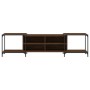 Mueble de TV madera de ingeniería marrón roble 203x37x50 cm