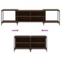 Mueble de TV madera de ingeniería marrón roble 203x37x50 cm