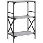 Librería 3 estantes madera ingeniería gris Sonoma 59x35x90,5 cm