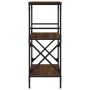 Librería 3 estantes madera ingeniería roble marrón 59x35x90,5cm