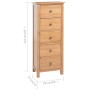 Cajonera sinfonier de madera de roble maciza 45x32x110 cm | Foro24.es | Tu tienda online para hogar, jardín y más Foro24.es