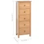 Kommode aus massivem Eichenholz, 45 x 32 x 110 cm von vidaXL, Schubladen - Ref: Foro24-329924, Preis: 334,57 €, Rabatt: %
