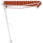 Toldo de pie manual retráctil naranja y marrón 350x250 cm