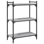 Librería 3 estantes madera ingeniería gris Sonoma 60x30x86 cm