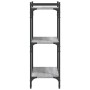 Librería 3 estantes madera ingeniería gris Sonoma 60x30x86 cm