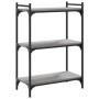Librería 3 estantes madera ingeniería gris Sonoma 60x30x86 cm