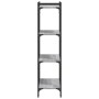 Librería 4 estantes madera ingeniería gris Sonoma 60x30x120 cm