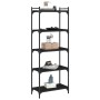 Librería de 5 estantes madera de ingeniería negro 60x30x154 cm