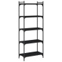 Librería de 5 estantes madera de ingeniería negro 60x30x154 cm