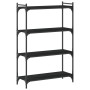 Librería de 4 estantes madera de ingeniería negro 80x30x120 cm