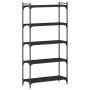 Librería de 5 estantes madera de ingeniería negro 80x30x154 cm