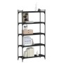 Librería de 5 estantes madera de ingeniería negro 80x30x154 cm