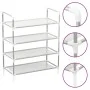 Shoe rack with 4 shelves in metal and silver non-woven textile by vidaXL, Shoe racks and shoe organizers - Ref: Foro24-330042...