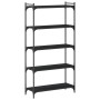 Librería de 5 estantes madera de ingeniería negro 80x30x154 cm