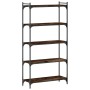 Librería 5 estantes madera ingeniería roble ahumado 80x30x154cm en Librerías y estanterías | Comprar online en Foro24