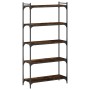 Librería 5 estantes madera ingeniería roble ahumado 80x30x154cm en Librerías y estanterías | Comprar online en Foro24