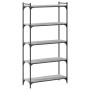 Librería 5 estantes madera ingeniería gris Sonoma 80x30x154 cm